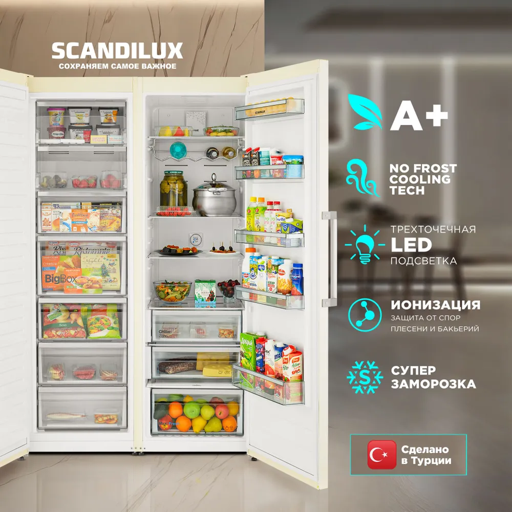 Холодильник Side-by-Side Scandilux SBS 711EZ12B NO FROST
