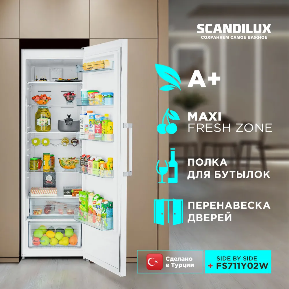 Однокамерный холодильник Scandilux R711Y02W